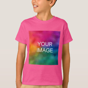 Fügen Sie Ihre Bild-Vorlage Boys Kids Wok Pink T-Shirt