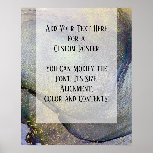 Fügen Sie Ihre Bio Abstrakte Alkoholtinte hinzu. Poster (Vorne)