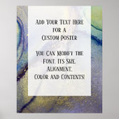 Fügen Sie Ihre Bio Abstrakte Alkoholtinte hinzu. Poster (Vorne)