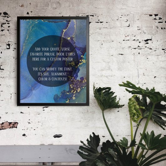 Fügen Sie Ihre Bio Abstrakte Alkoholtinte hinzu. Poster