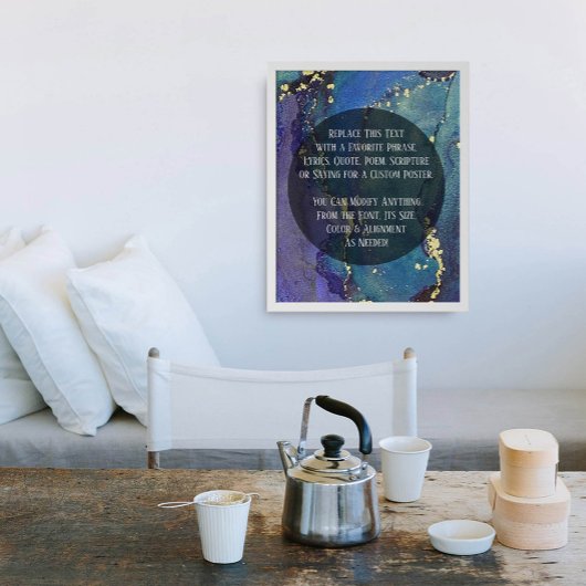 Fügen Sie Ihre Bio Abstrakte Alkoholtinte hinzu. Poster