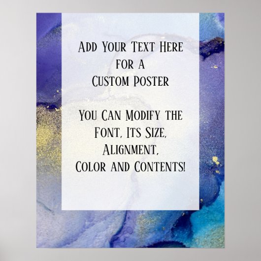 Fügen Sie Ihre Bio Abstrakte Alkoholtinte hinzu. Poster (Vorne)