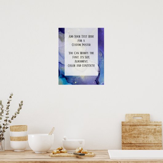 Fügen Sie Ihre Bio Abstrakte Alkoholtinte hinzu. Poster (Küche)