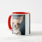 Fügen Sie Ihre Chihuahua Foto Red Ringer Tasse (Vorderseite Links)