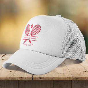 Fügen Sie Ihre Club Name Tennis Icons Red Truckerkappe