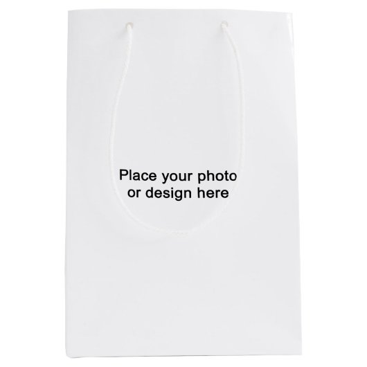 Fügen Sie Ihre Design-Medium Geschenktasche hinzu Mittlere Geschenktüte (Vorderseite)