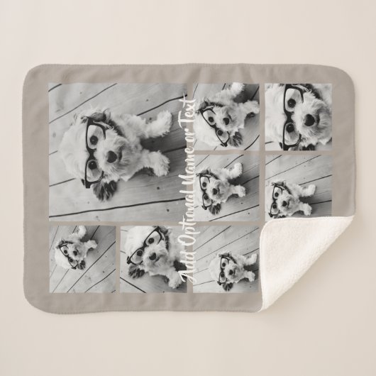 Fügen Sie Ihre eigene 9-Foto-Collage hinzu - CAN t Sherpadecke (Vorderseite (Horizontal))