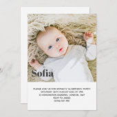 Fügen Sie Ihre eigene Foto First Birthday Party hi Einladung (Vorne/Hinten)