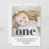 Fügen Sie Ihre eigene Foto One First Birthday Part Einladung (Vorderseite)