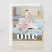 Fügen Sie Ihre eigene Foto One First Birthday Part Einladung (Vorderseite)