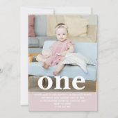 Fügen Sie Ihre eigene Foto One First Birthday Part Einladung (Vorderseite)