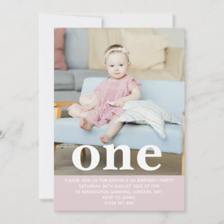 Fügen Sie Ihre eigene Foto One First Birthday Part Einladung