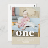 Fügen Sie Ihre eigene Foto One First Birthday Part Postkarte (Vorne/Hinten)