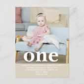 Fügen Sie Ihre eigene Foto One First Birthday Part Postkarte (Vorderseite)