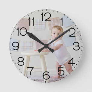 Fügen Sie Ihre eigene Foto-Personalisierte Acryl-W Runde Wanduhr