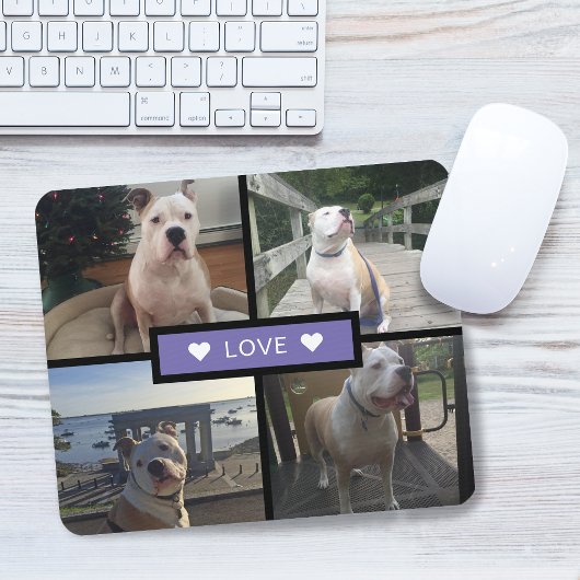 Fügen Sie Ihre eigene Hundfoollage Lila hinzu Mousepad