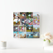 Fügen Sie Ihre eigene, individuell anpassbare Coll Quadratische Wanduhr (Zuhause)