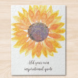 Fügen Sie Ihre eigene Inspirationsquelle zur Sonne Puzzle<br><div class="desc">Dieses einzigartige Puzzle ist mit einer gelben Aquarellsonnenblume und stilvoller Typografie dekoriert. Einfach anpassbar mit Ihrer bevorzugten inspirierenden oder motivierend Nachricht oder Zitat. Original Wasserfarbe © Michele Davies.</div>