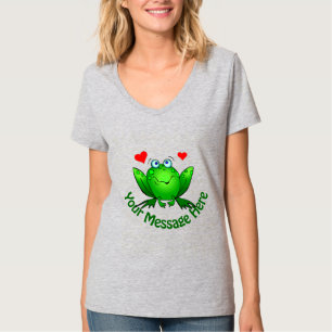 Fügen Sie Ihre eigene Nachricht hinzu Süßer grüner T-Shirt