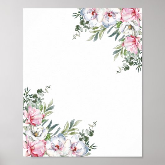 Fügen Sie Ihre eigene Nachricht magnolisch rot ros Poster (Vorne)