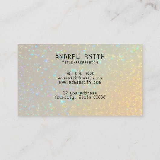 Fügen Sie Ihre eigene opal-Visitenkarte hinzu Visitenkarte (Rückseite)