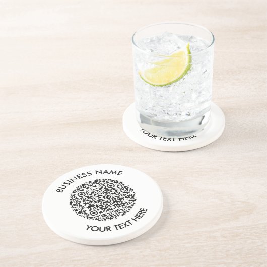 Fügen Sie Ihre eigene QR Code Scan Minimal Einfach Getränkeuntersetzer (Seite)