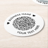 Fügen Sie Ihre eigene QR Code Scan Minimal Einfach Runder Pappuntersetzer (Angewinkelt)