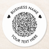 Fügen Sie Ihre eigene QR Code Scan Minimal Einfach Runder Pappuntersetzer (Vorderseite)