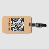 Fügen Sie Ihre eigene QR Code Text Scan Minimale C Gepäckanhänger (Vorderseite (Horizontal))
