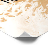 Fügen Sie Ihre eigene Quote Weißmarbelcreme Orange Poster (Ecke)