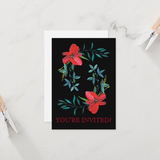 Fügen Sie Ihre eigene TEXT-Blumenladen hinzu Einladung (Vorderseite/Rückseite Beispiel)