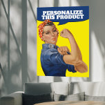 Fügen Sie Ihre eigene Textrosie Personalisiert den Poster<br><div class="desc">J. Howard Millers "We Can Do It!",  "Rosie the Riveter",  leicht zu personalisieren Wandkunstposter von Ricaso</div>