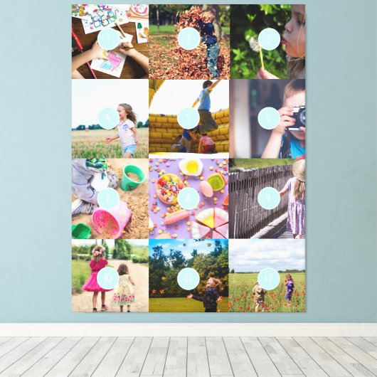 Fügen Sie Ihre eigenen 12 Fotos individuell anpass Leinwanddruck (Insitu (Holzboden))