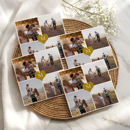 Fügen Sie Ihre eigenen 4-Familie Foto Gold Heft Mi Serviette