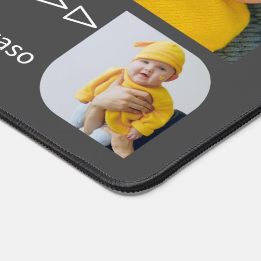 Fügen Sie Ihre eigenen 4 Fotos und Text Personalis Schreibtischunterlage (Ecke)