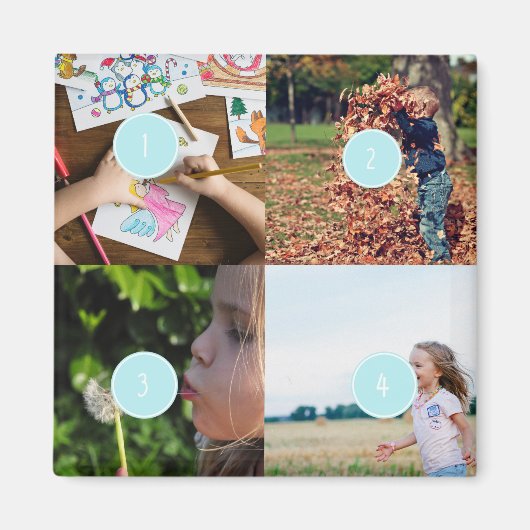 Fügen Sie Ihre eigenen Foto Anpassbare 4-Bildmagne Magnet (Vorne)