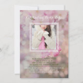 Fügen Sie Ihre eigenen Foto-Gedenkstätten rosa Kir Einladung (Rückseite)