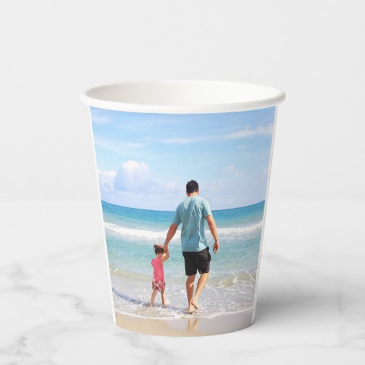 Fügen Sie Ihre eigenen Foto- und/oder Textpapiergr Pappbecher (Rückseite)