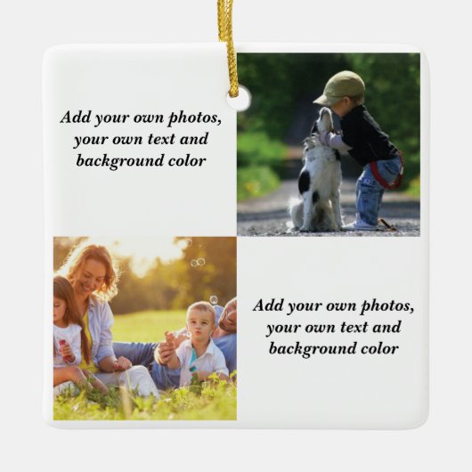 Fügen Sie Ihre eigenen Fotos, Text und Hintergrund Keramikornament (Vorderseite)