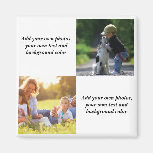 Fügen Sie Ihre eigenen Fotos, Text und Hintergrund Magnet