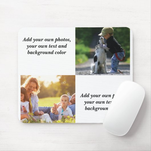 Fügen Sie Ihre eigenen Fotos, Text und Hintergrund Mousepad (Mit Mouse)