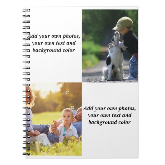 Fügen Sie Ihre eigenen Fotos, Text und Hintergrund Notizblock (Vorderseite)