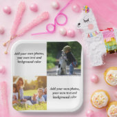 Fügen Sie Ihre eigenen Fotos, Text und Hintergrund Pappteller (Party)