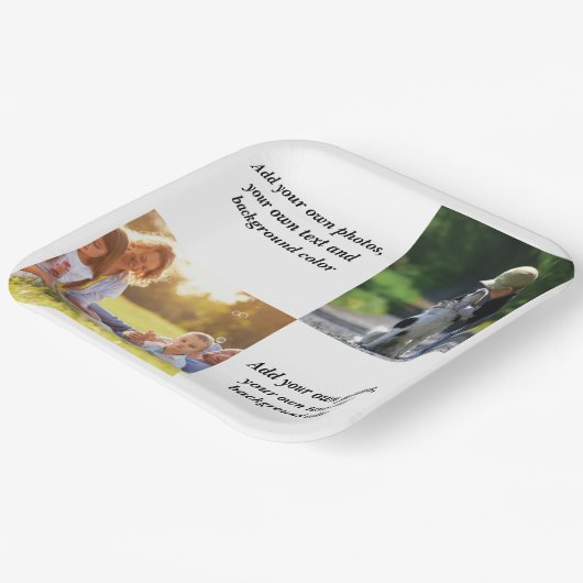 Fügen Sie Ihre eigenen Fotos, Text und Hintergrund Pappteller (Gewinkelt)