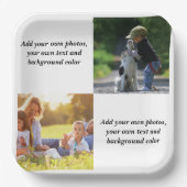 Fügen Sie Ihre eigenen Fotos, Text und Hintergrund Pappteller (Vorderseite)