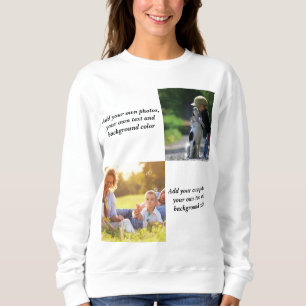 Fügen Sie Ihre eigenen Fotos, Text und Hintergrund Sweatshirt