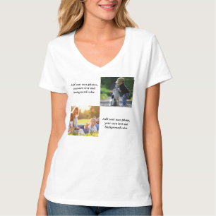 Fügen Sie Ihre eigenen Fotos, Text und Hintergrund T-Shirt