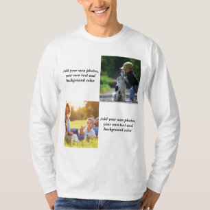 Fügen Sie Ihre eigenen Fotos, Text und Hintergrund T-Shirt