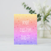 Fügen Sie Ihre eigenen positiven Zitat glücklich A Postkarte (Stehend Vorderseite)