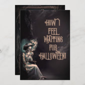 Fügen Sie Ihre eigenen Worte lustige Halloween-Wei Einladung (Vorne/Hinten)